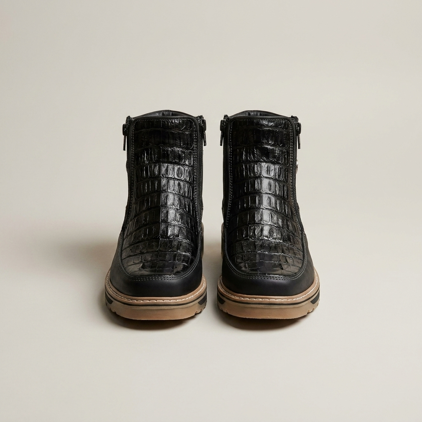 PLUXSTYLE::numise::garcia-double-zip-black-boots::pack-black