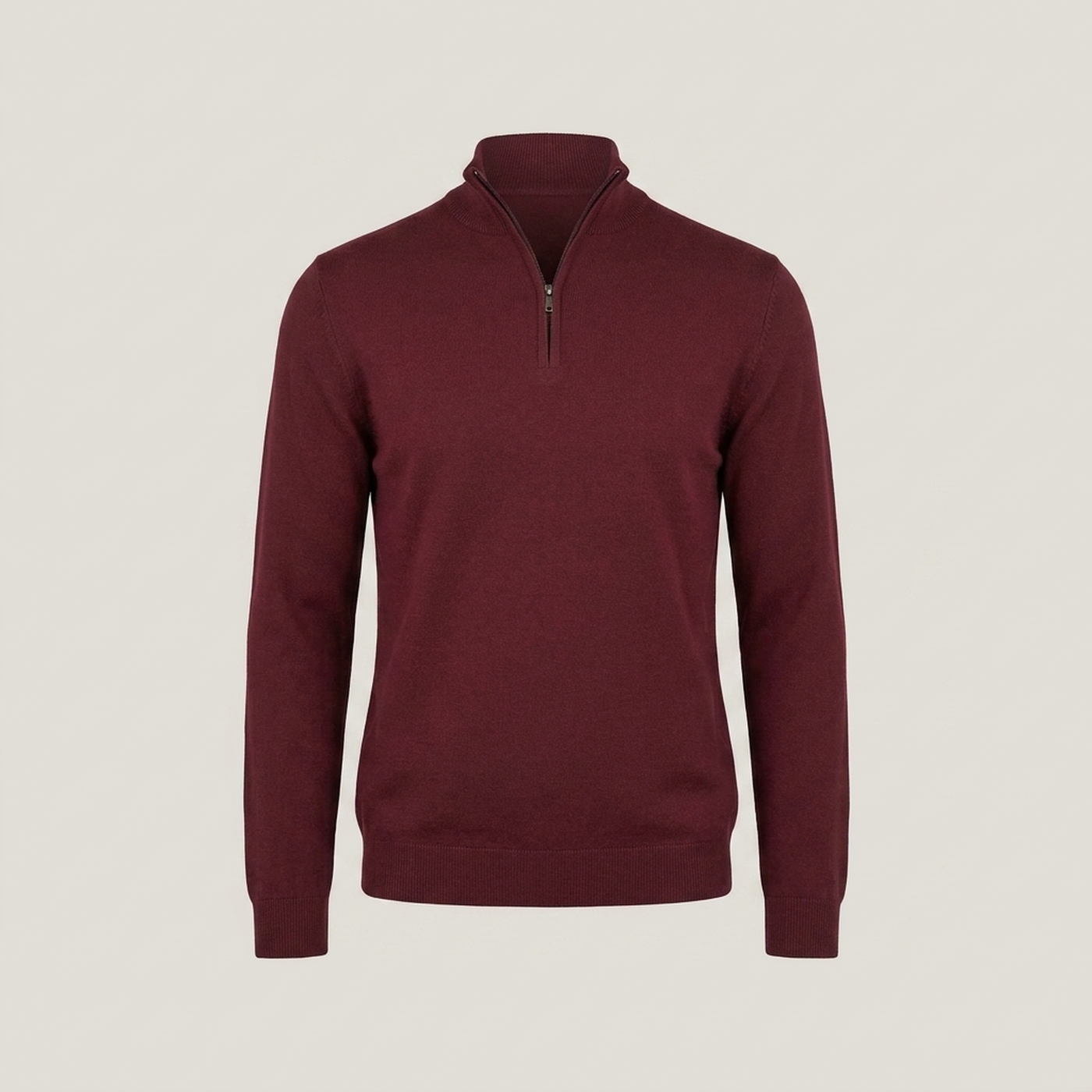 PLUXSTYLE::numise::mens-high-neck-half-zip-sweater::pack-red
