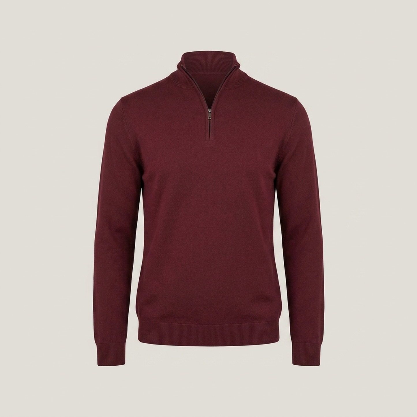 PLUXSTYLE::numise::mens-high-neck-half-zip-sweater::pack-red
