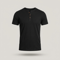 PLUXSTYLE::numise::mens-everyday-henley-top::pack-black