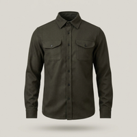 PLUXSTYLE::numise::mens-relaxed-button-up-top::pack-dark-green