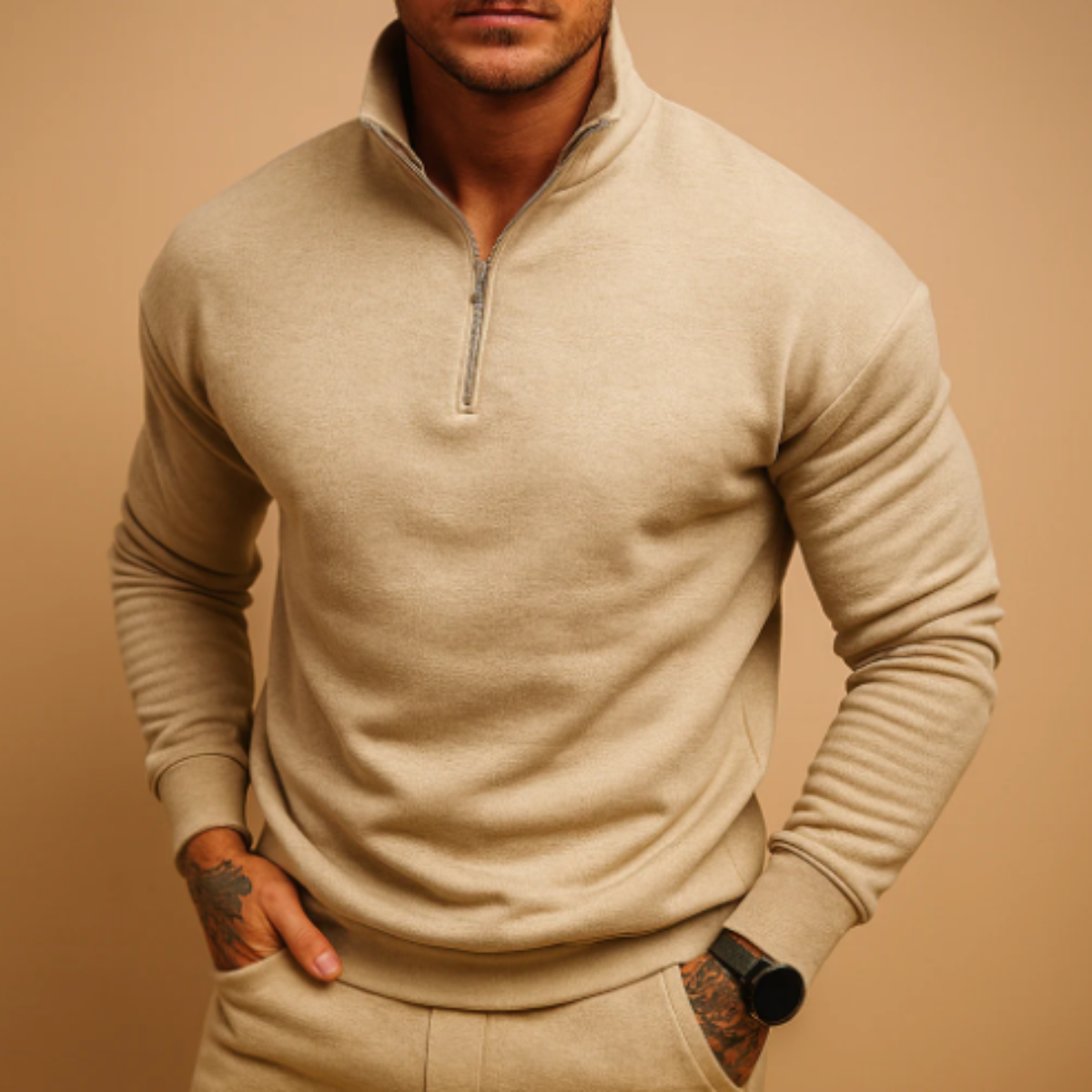 Owen | Men's Winter Half-Zip Knit Sweater