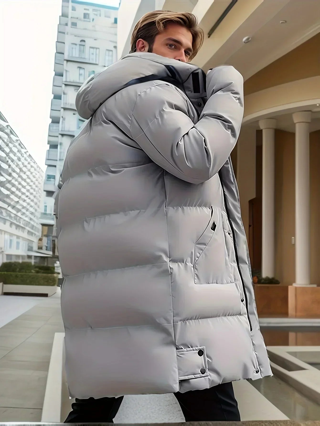 PLUXSTYLE::numise::mens-mid-length-hooded-parka::lifestyle-keep-2