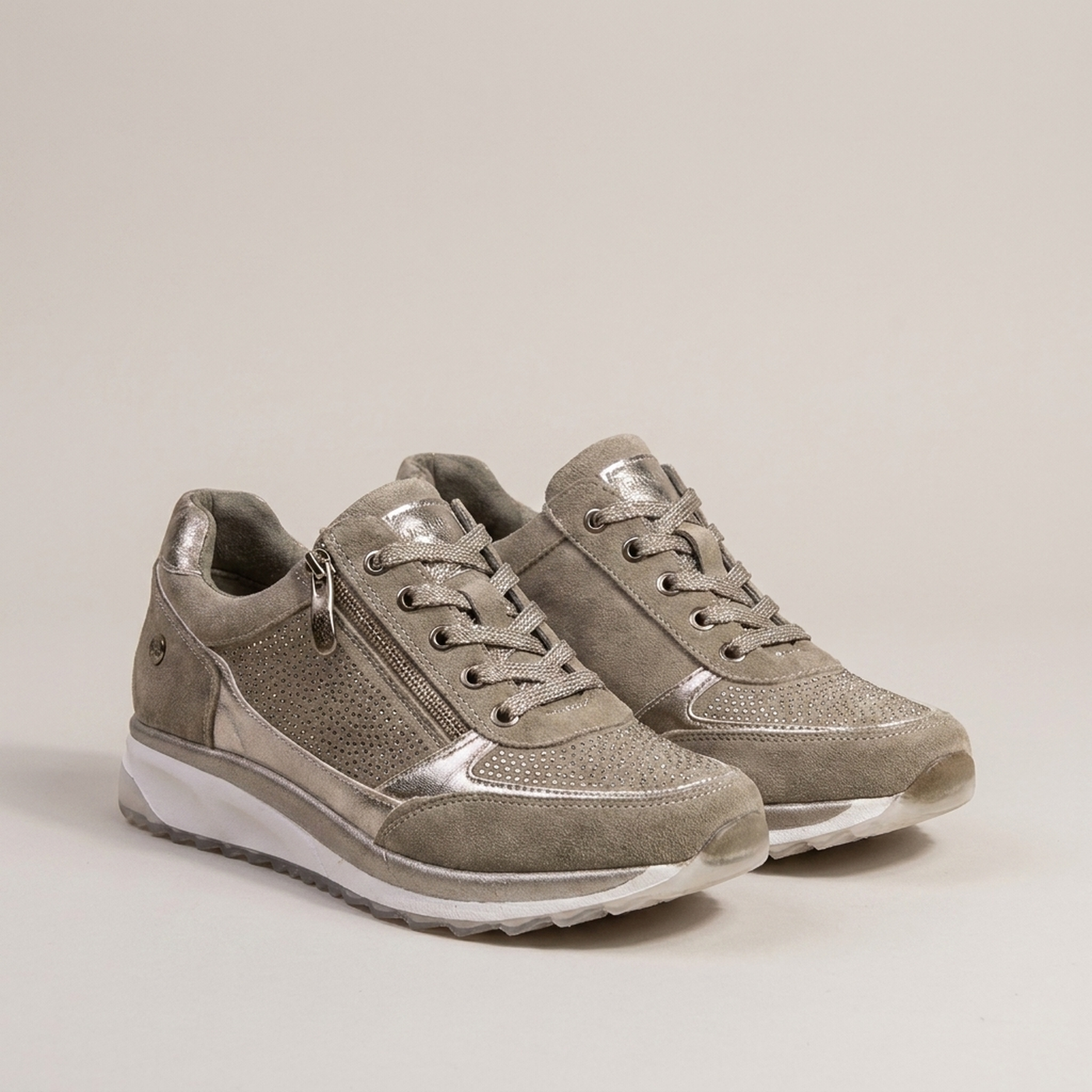 PLUXSTYLE::numise::side-zip-platform-sneakers::pack-khaki