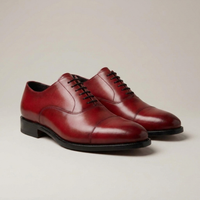 PLUXSTYLE::numise::mens-red-oxford-dress-shoes::closeup-detail