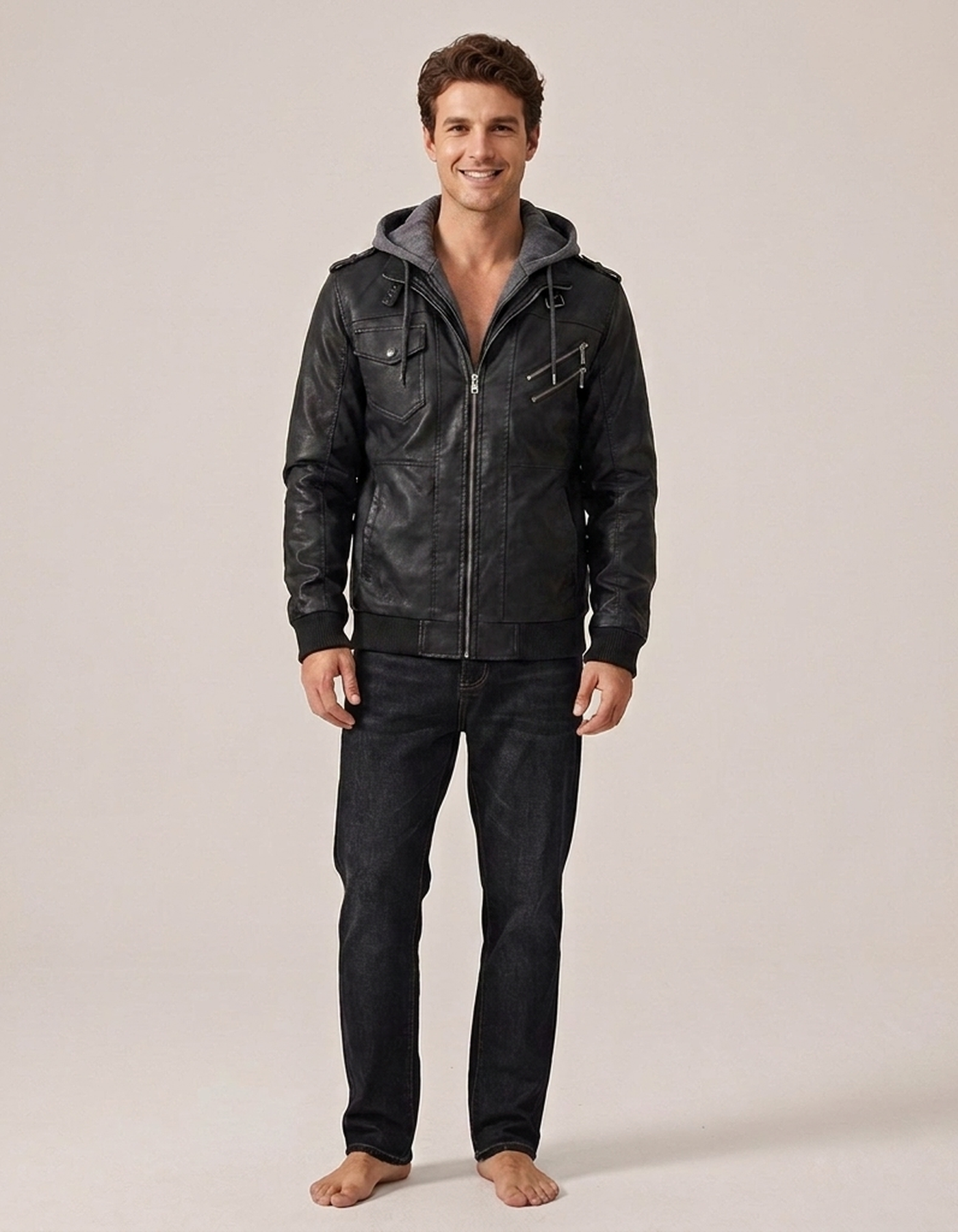 PLUXSTYLE::numise::mens-detachable-hood-parka::front