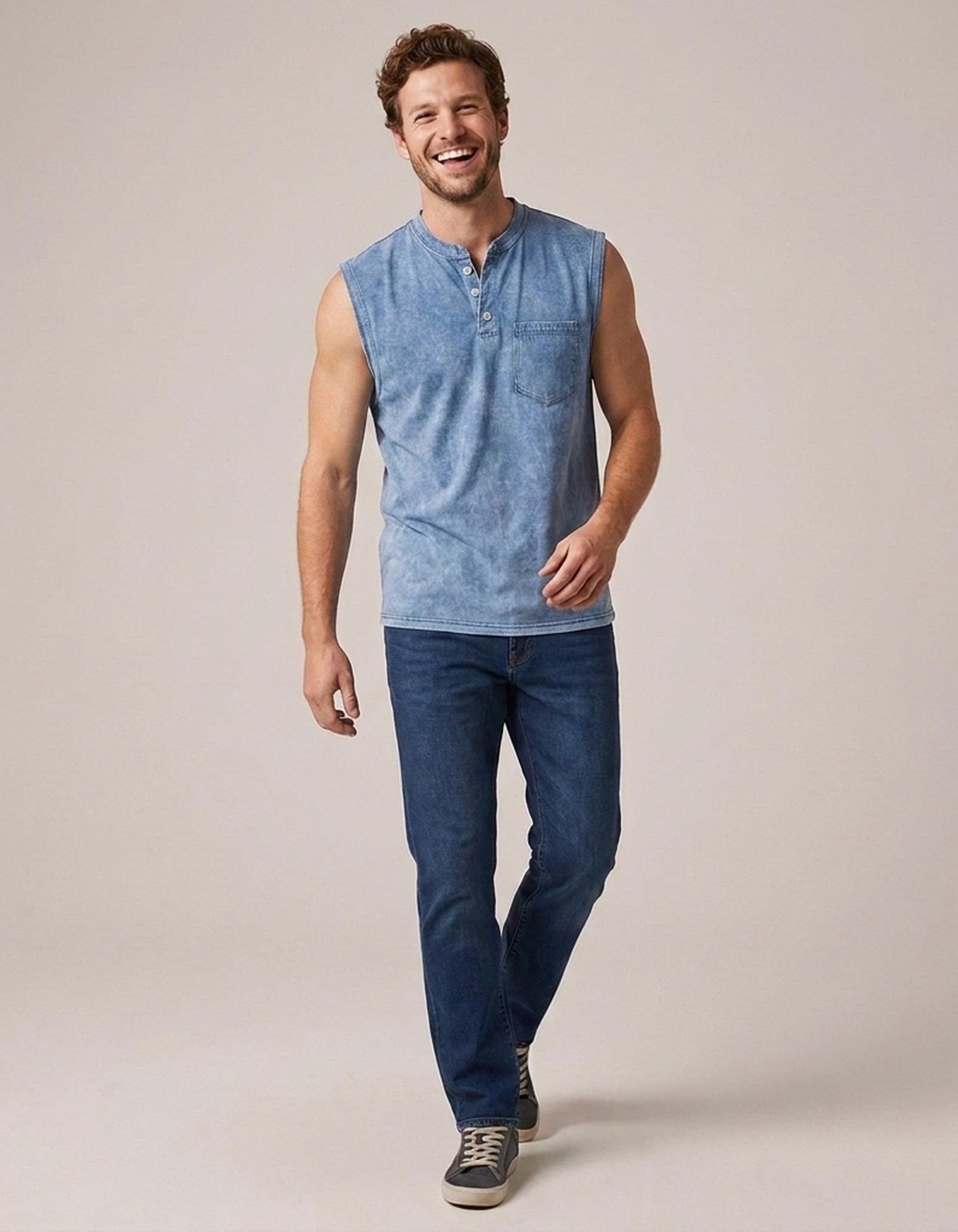 PLUXSTYLE::numise::mens-relaxed-henley-tank-top::front