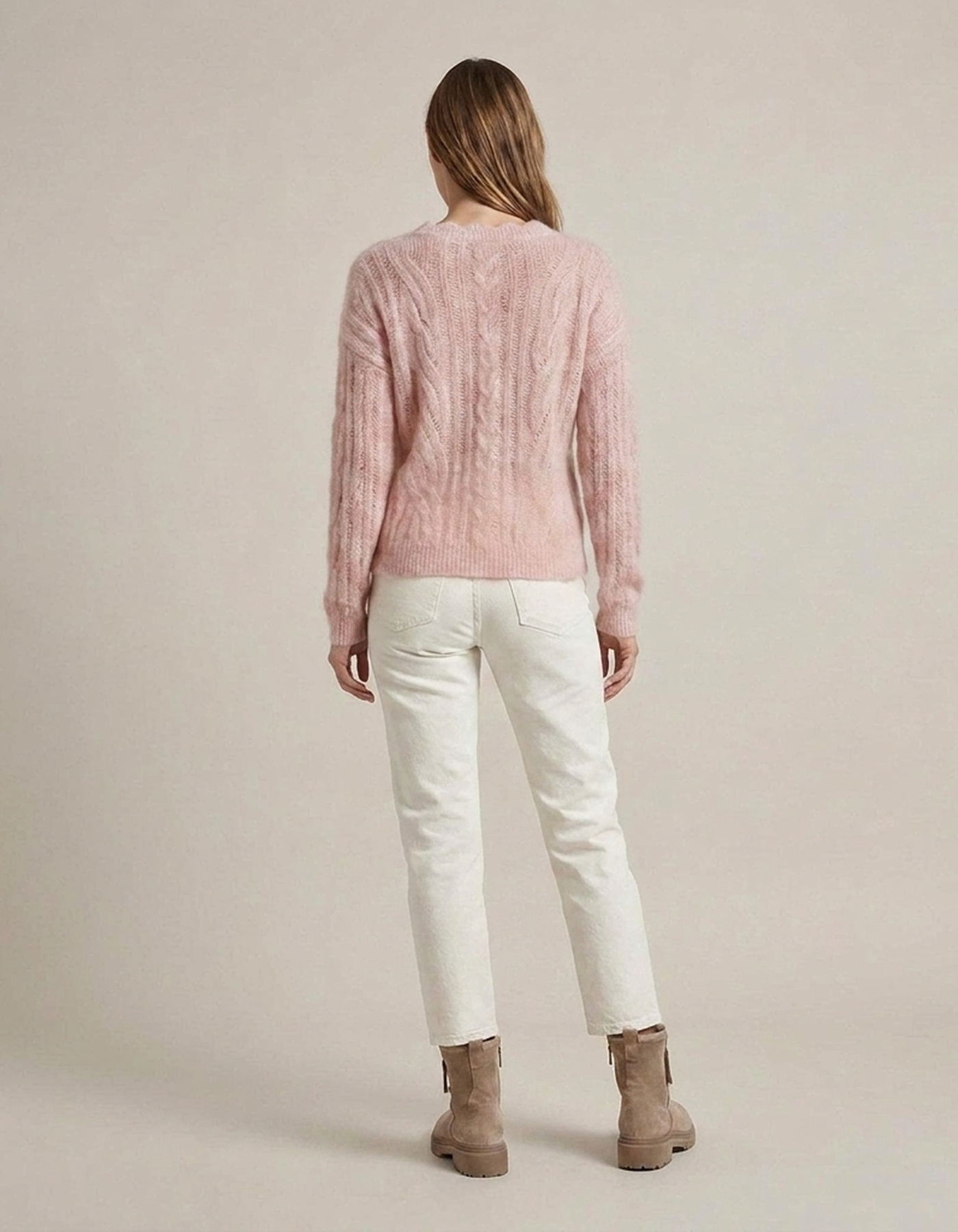 PLUXSTYLE::numise::aki-scalloped-neck-sheer-cardigan::back