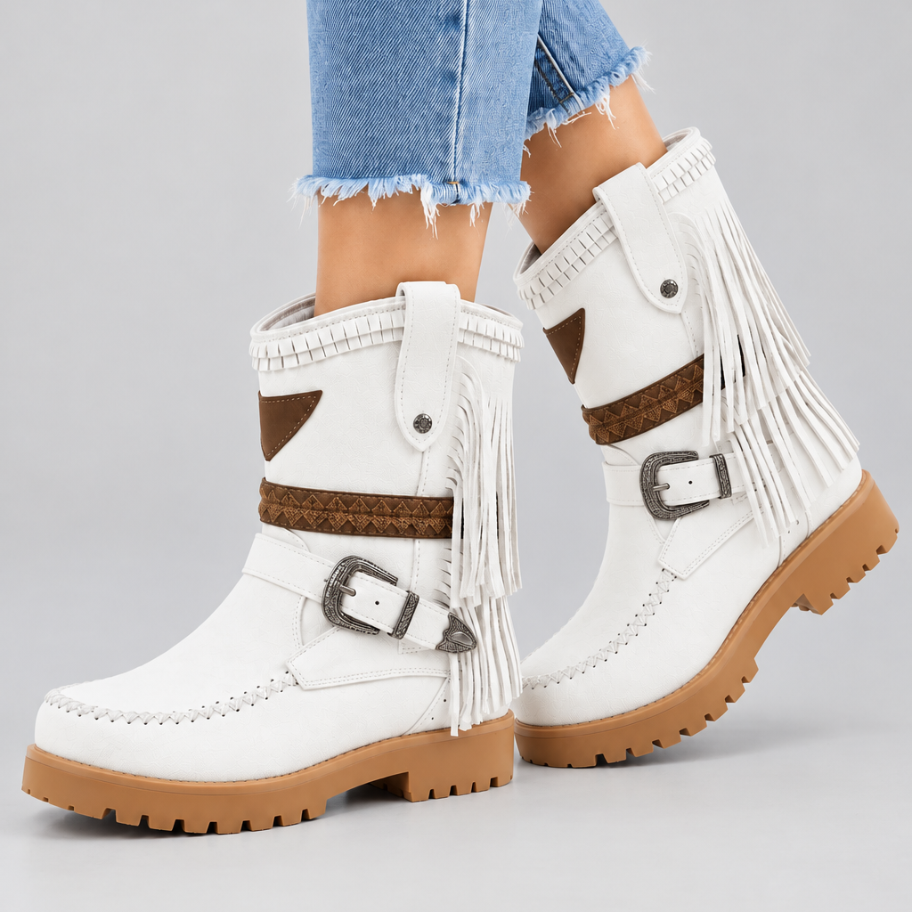 Fringe Detail Ankle Boots