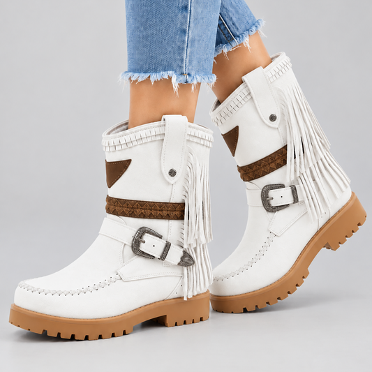 Stiefeletten mit Fransen-Detail