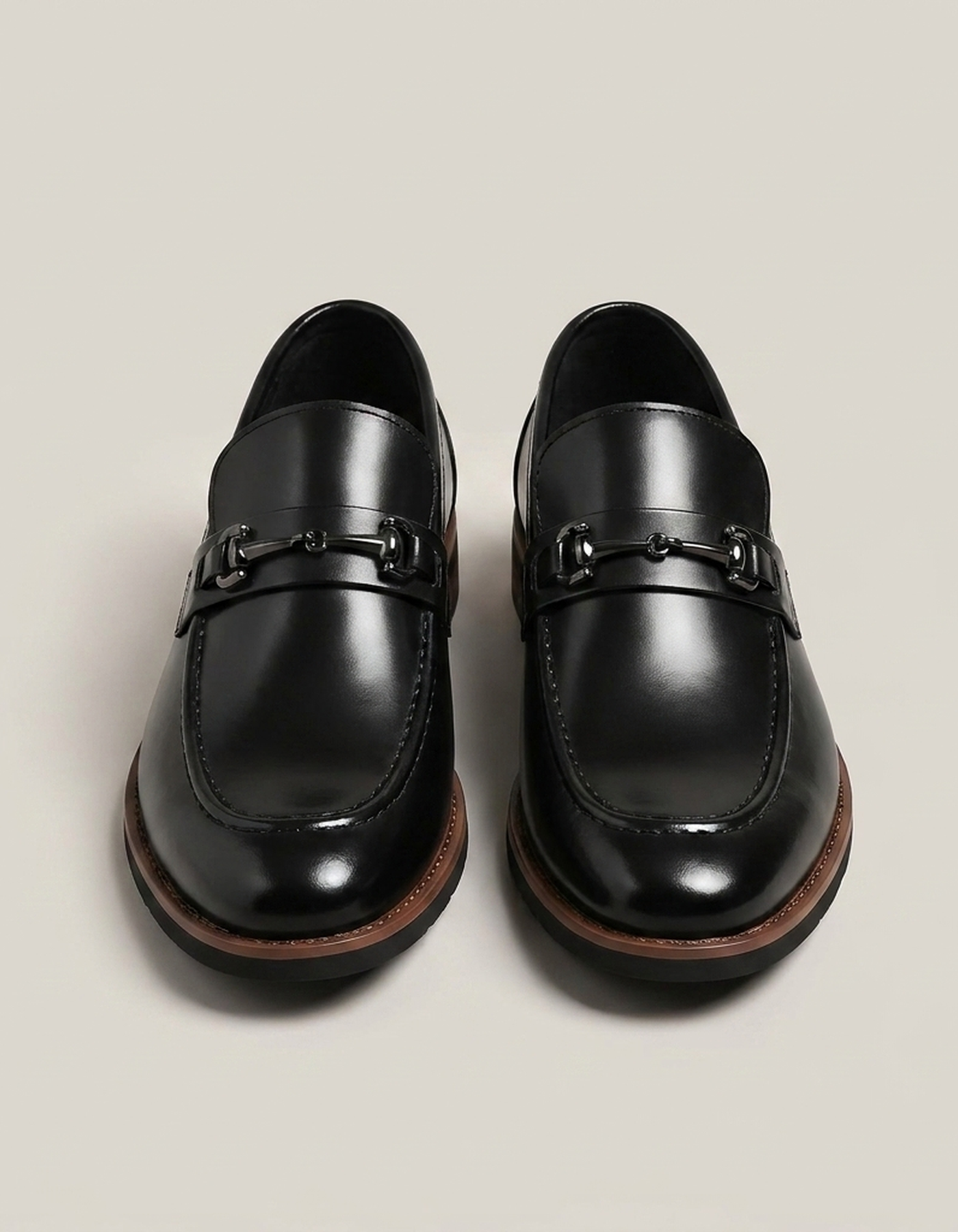 PLUXSTYLE::numise::mens-horsebit-moc-toe-loafers::pack-black
