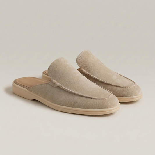 PLUXSTYLE::numise::mens-everyday-slip-on-mules::closeup-detail