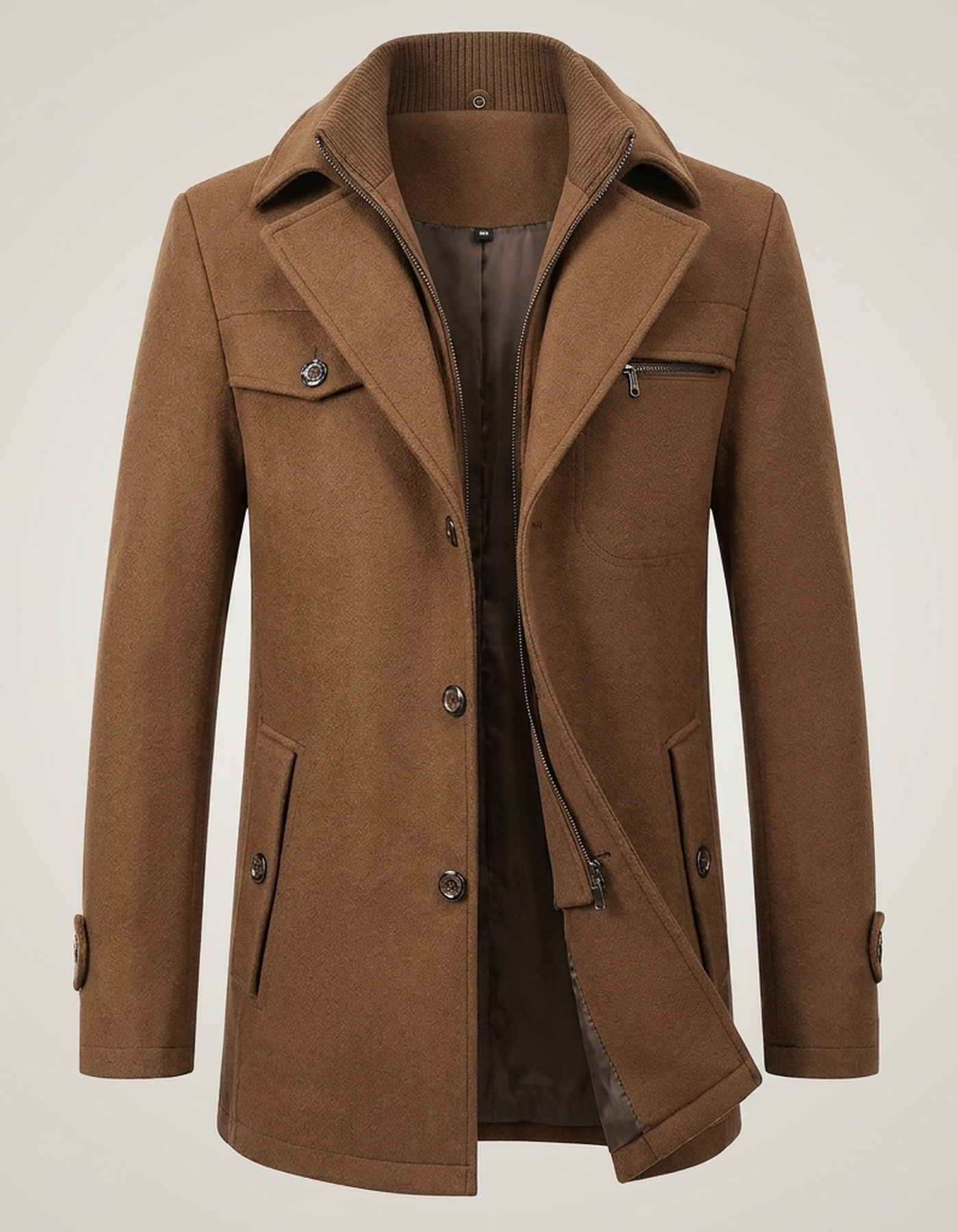 PLUXSTYLE::numise::mens-longline-parka::pack-brown