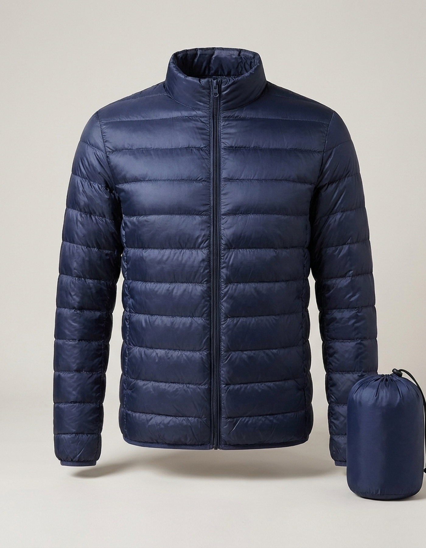 PLUXSTYLE::numise::mens-packable-puffer-parka::pack-blue