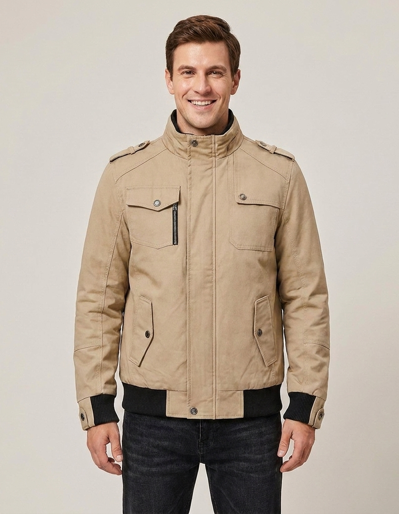 PLUXSTYLE::numise::mens-everyday-zip-up-parka::front