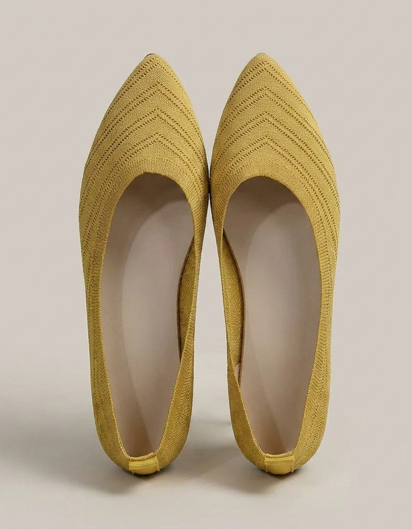 PLUXSTYLE::numise::womens-pointed-toe-ballet-footwear::pack-yellow