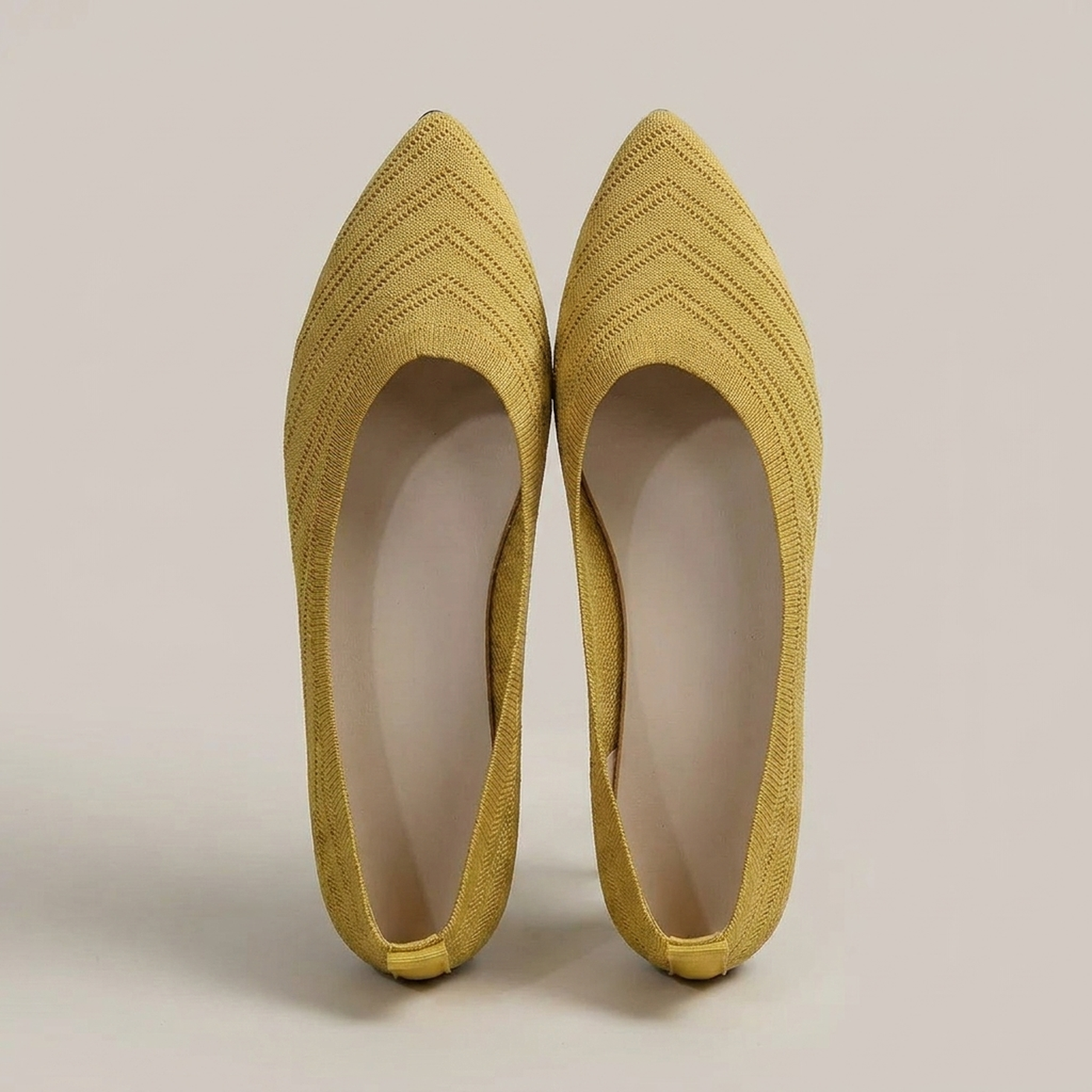 PLUXSTYLE::numise::womens-pointed-toe-ballet-footwear::pack-yellow