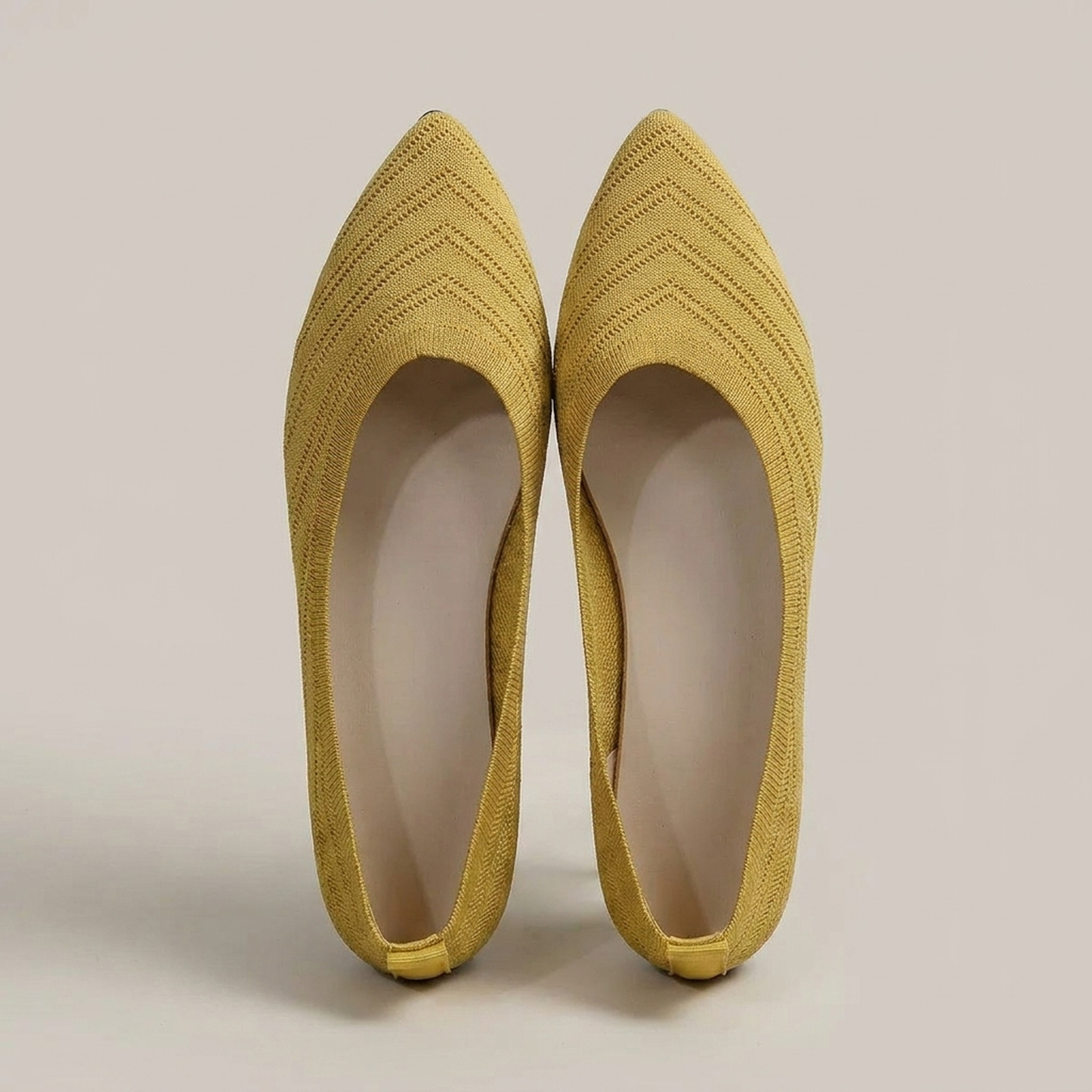 PLUXSTYLE::numise::womens-pointed-toe-ballet-footwear::pack-yellow