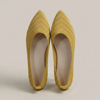 PLUXSTYLE::numise::womens-pointed-toe-ballet-footwear::pack-yellow