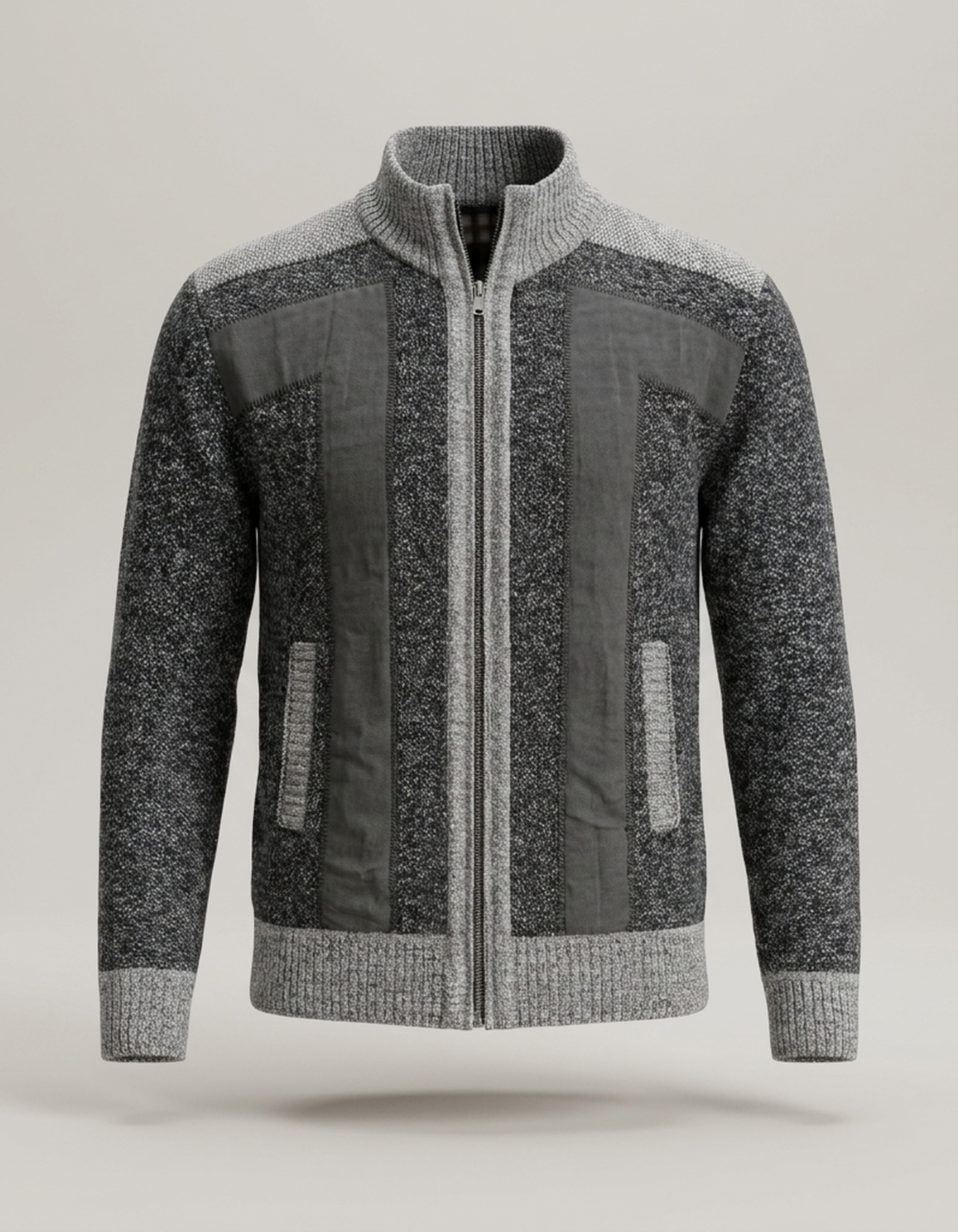 PLUXSTYLE::numise::andre-zip-front-cardigan::pack-dark-gray
