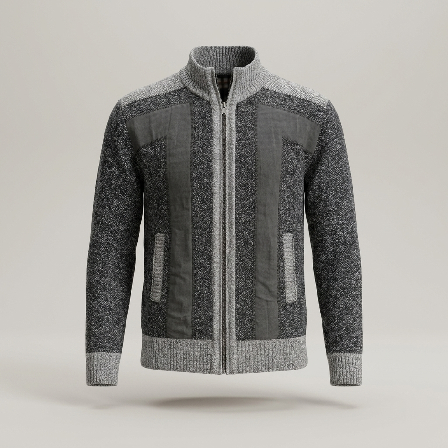 PLUXSTYLE::numise::andre-zip-front-cardigan::pack-dark-gray