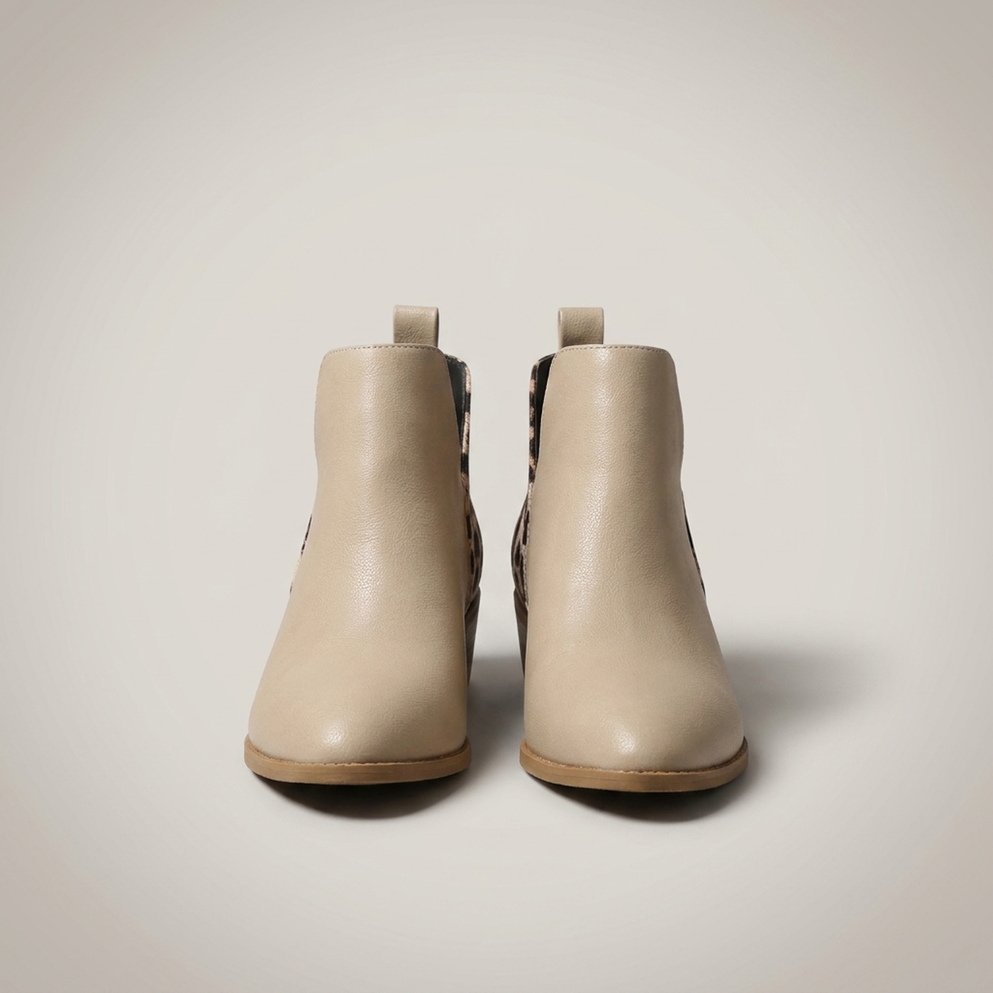 PLUXSTYLE::numise::womens-low-heel-side-zip-boots::pack-beige