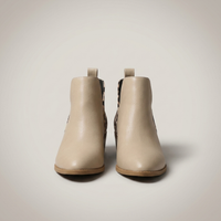 PLUXSTYLE::numise::womens-low-heel-side-zip-boots::pack-beige