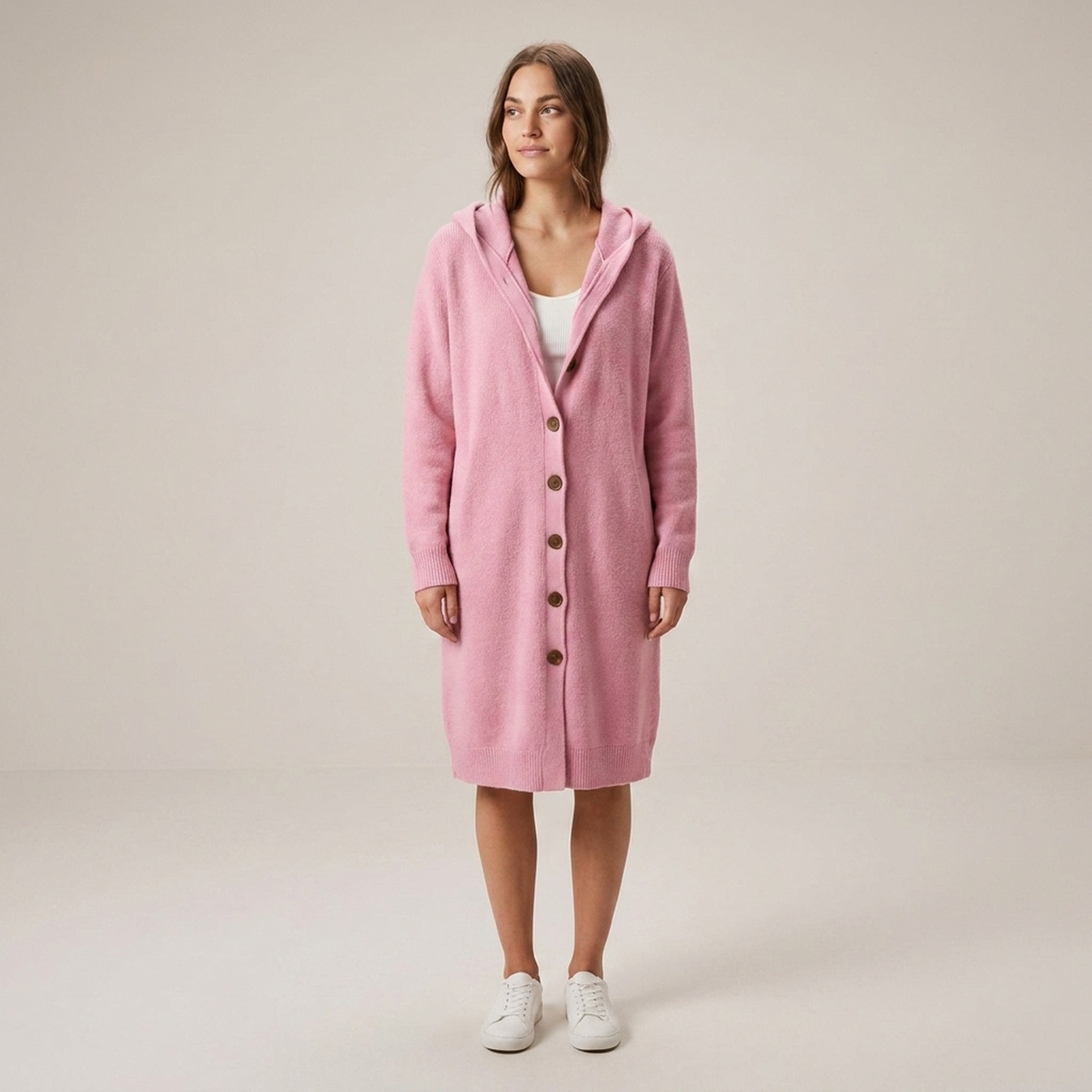PLUXSTYLE::numise::aliva-relaxed-longline-cardigan::front
