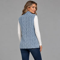 Gilet long texturé pour femme
