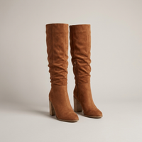 PLUXSTYLE::numise::side-zip-slouch-knee-high-boots::pack-brown