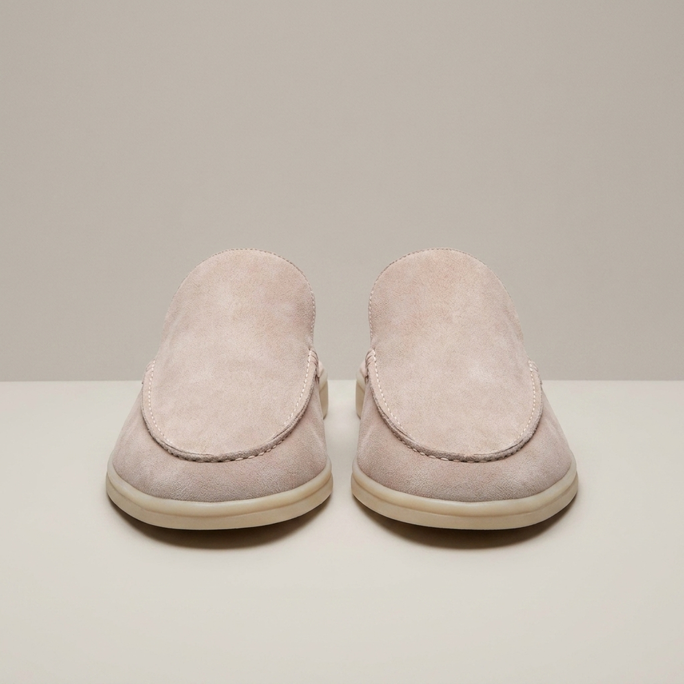 PLUXSTYLE::numise::mens-moc-toe-backless-loafers::pack-cream