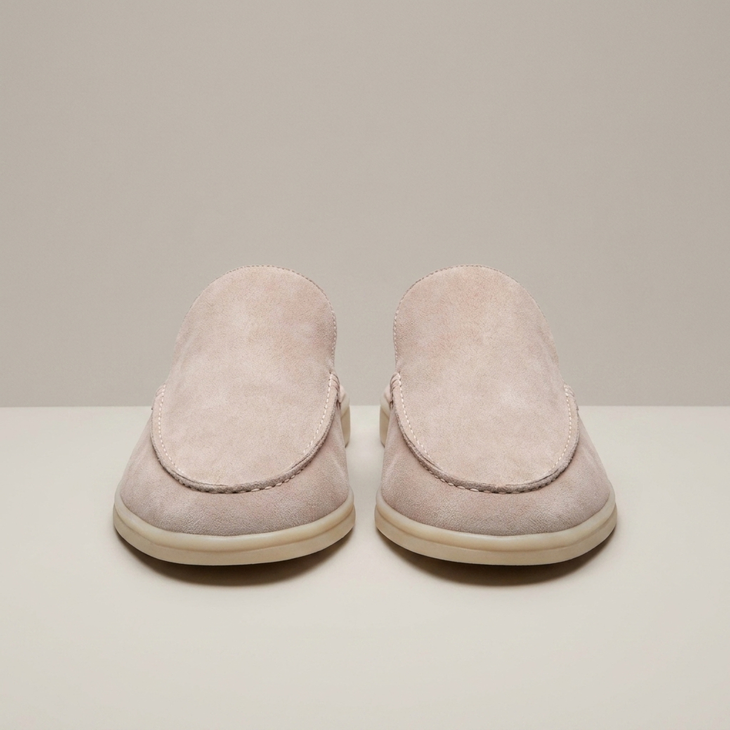 PLUXSTYLE::numise::mens-moc-toe-backless-loafers::pack-cream