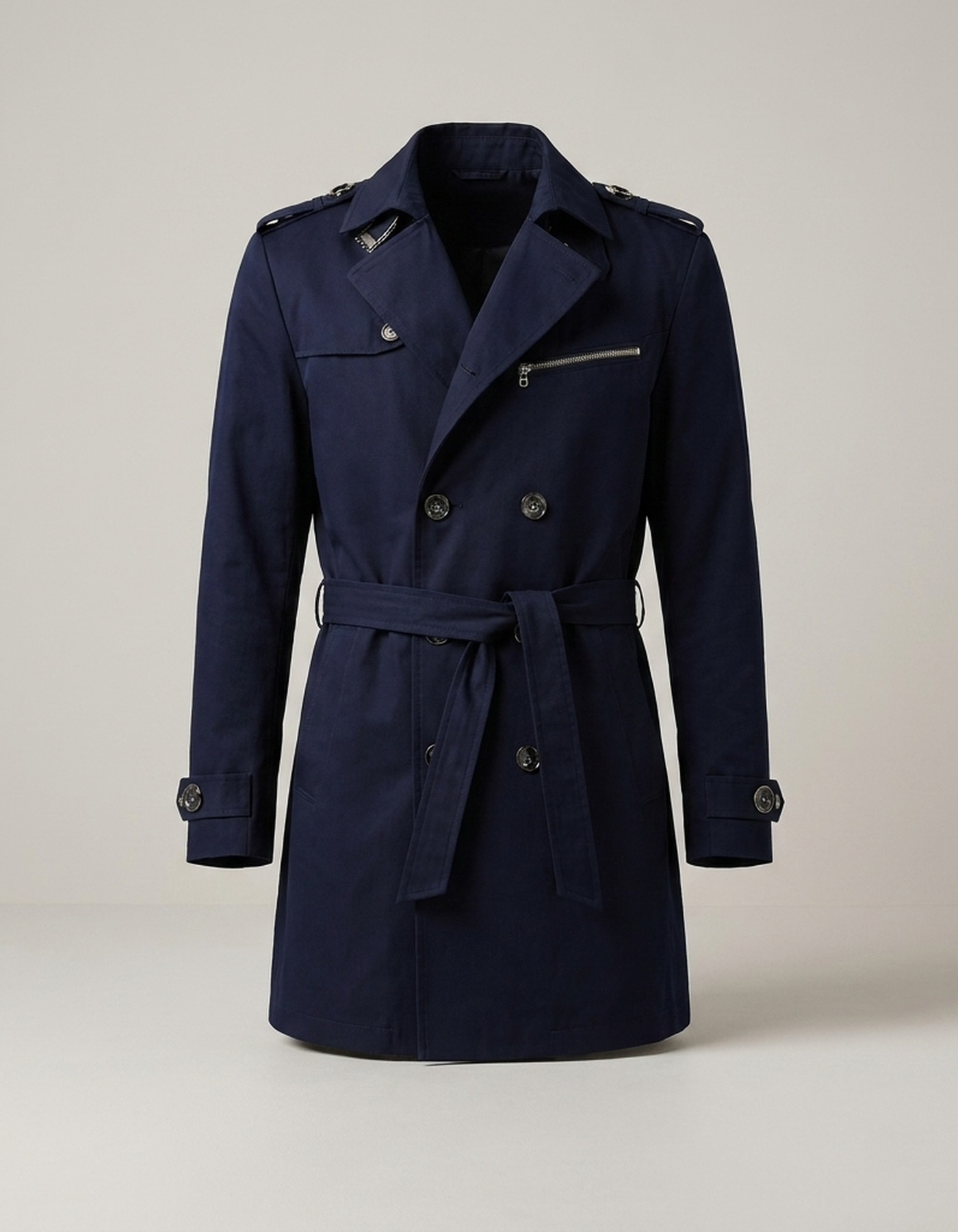 PLUXSTYLE::numise::mens-waist-belt-parka::pack-navy-blue