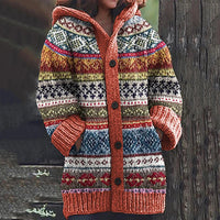 PLUXSTYLE::numise::fair-isle-hooded-table::lifestyle-keep-2
