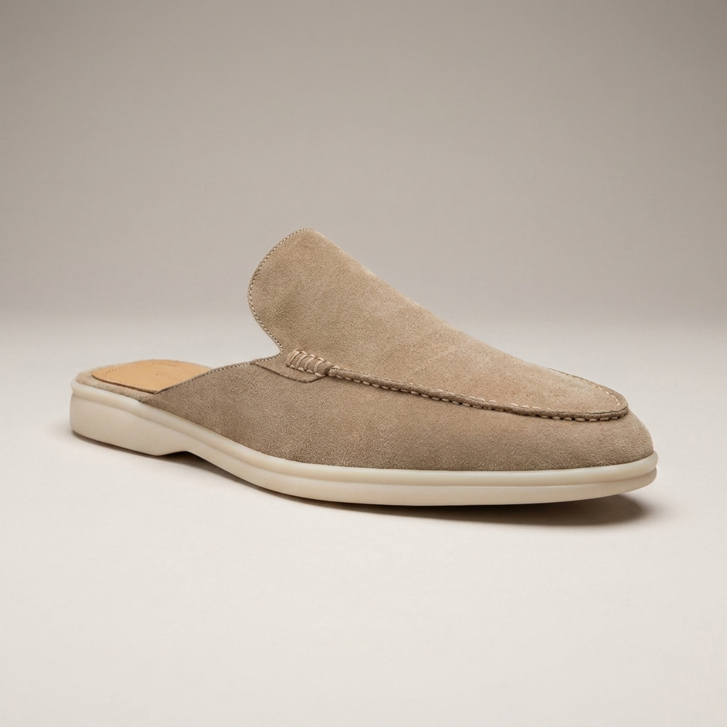 PLUXSTYLE::numise::mens-moc-toe-backless-loafers::closeup-hero