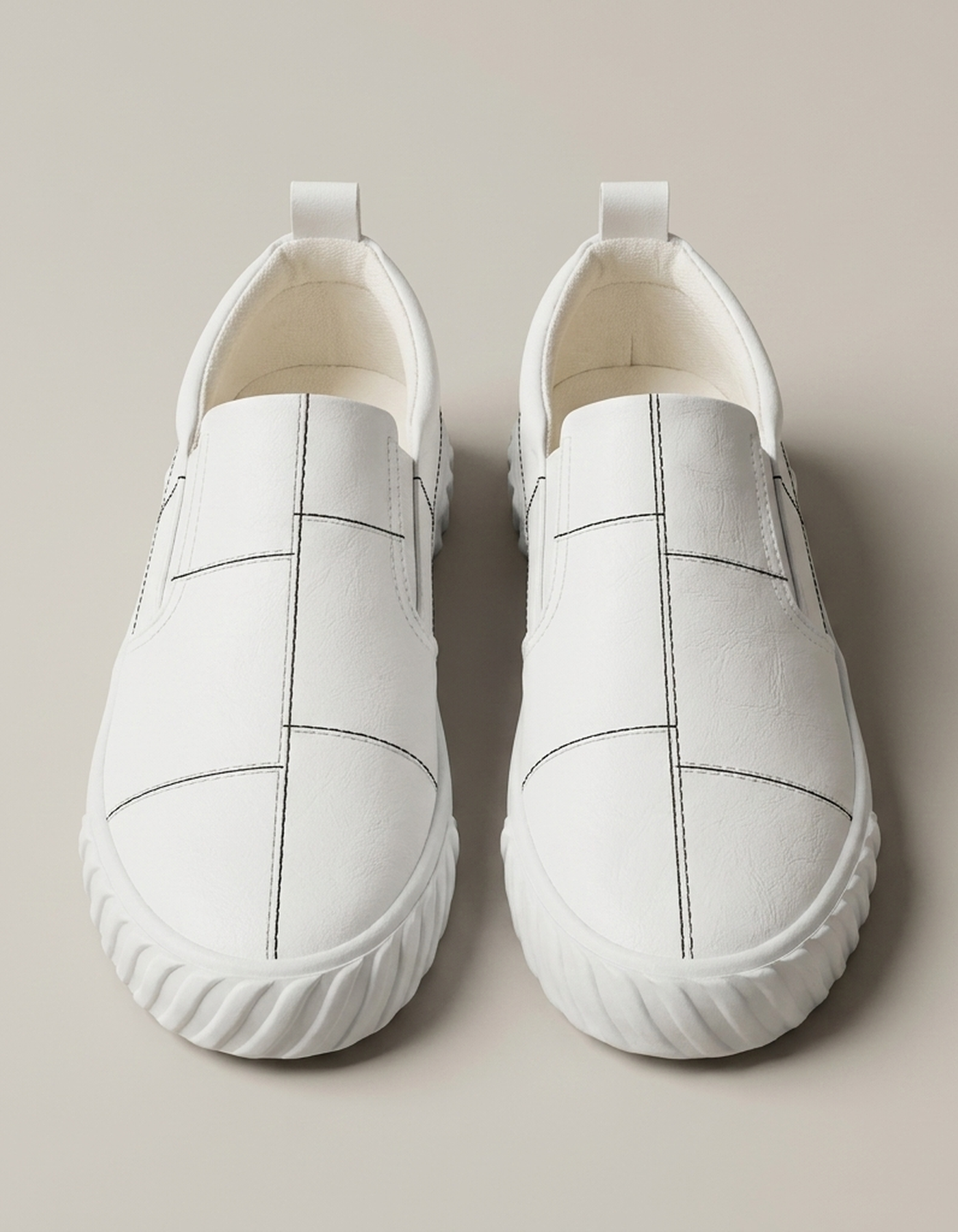 PLUXSTYLE::numise::mens-contrast-stitch-penny-loafers::pack-white