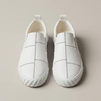 PLUXSTYLE::numise::mens-contrast-stitch-penny-loafers::pack-white