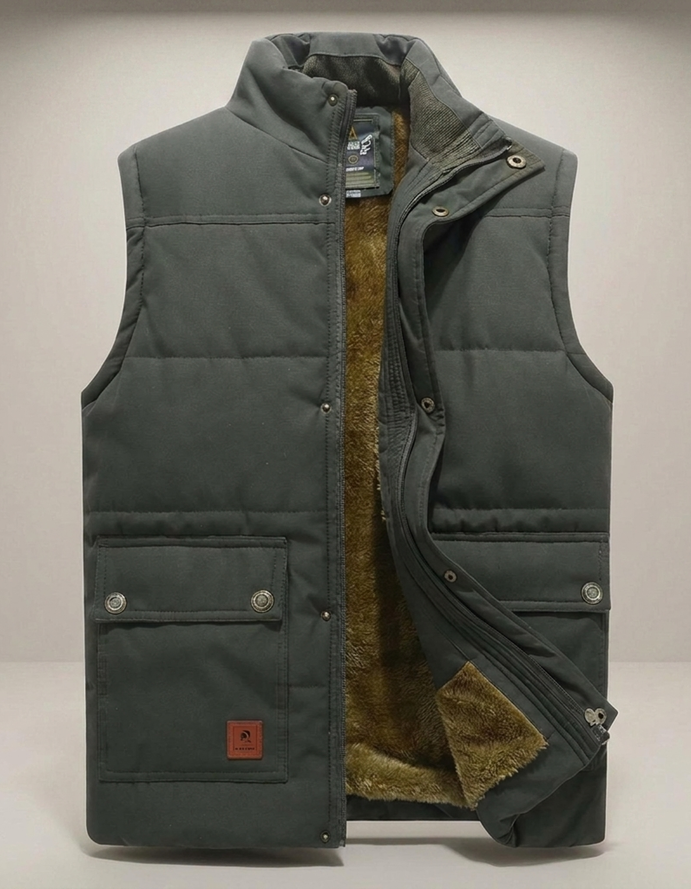 PLUXSTYLE::numise::mens-lightweight-everyday-vest::pack-green