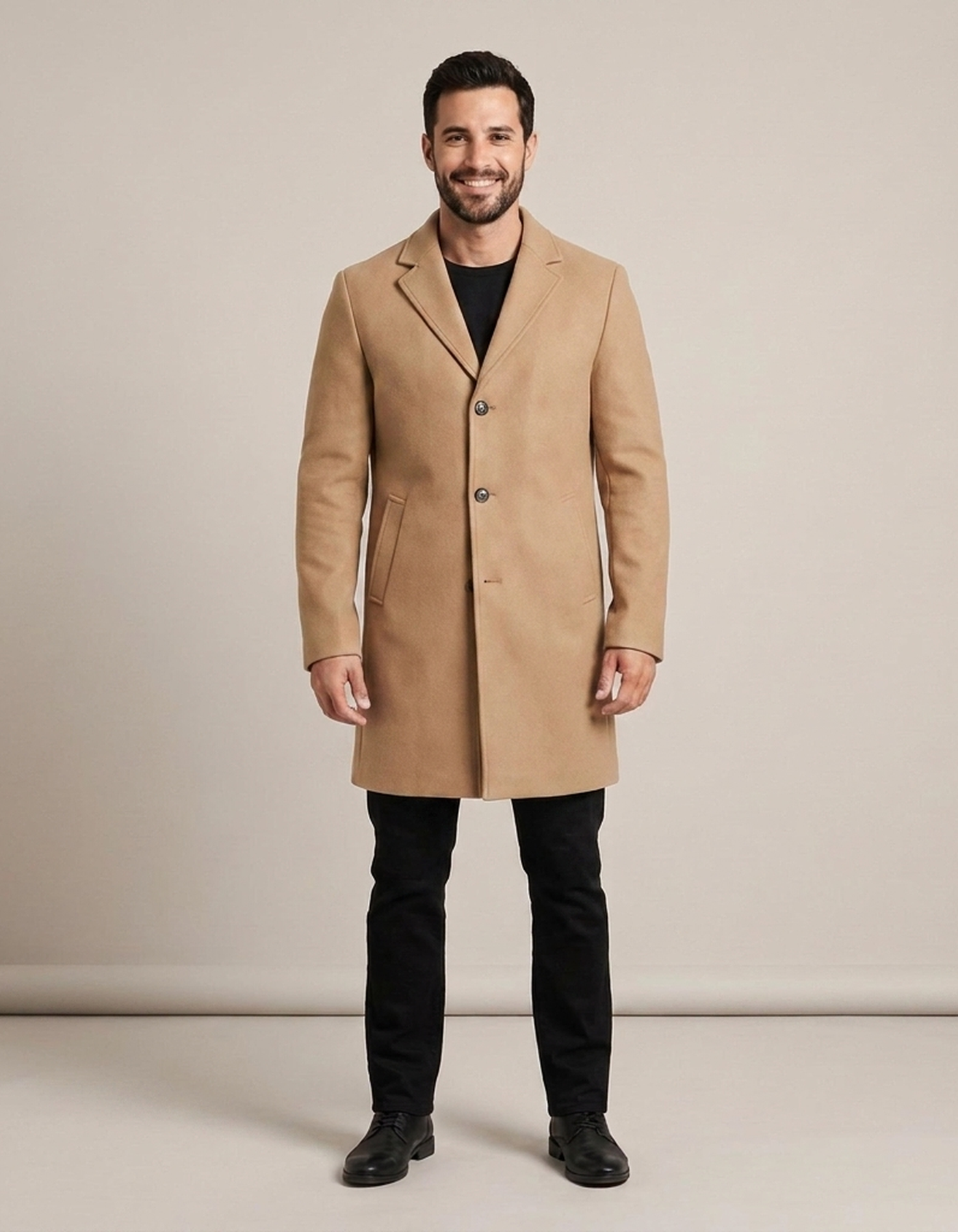 PLUXSTYLE::numise::mens-slim-fit-long-parka::front
