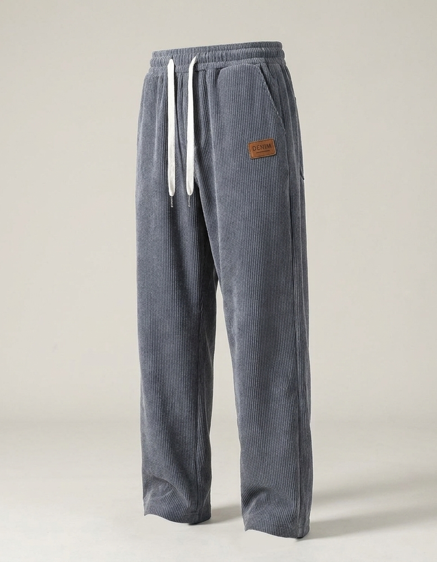 PLUXSTYLE::numise::mens-easy-waist-straight-leg-pants::pack-grey