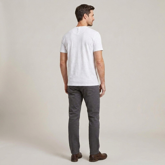 PLUXSTYLE::numise::mens-relaxed-short-sleeve-henley-top::back