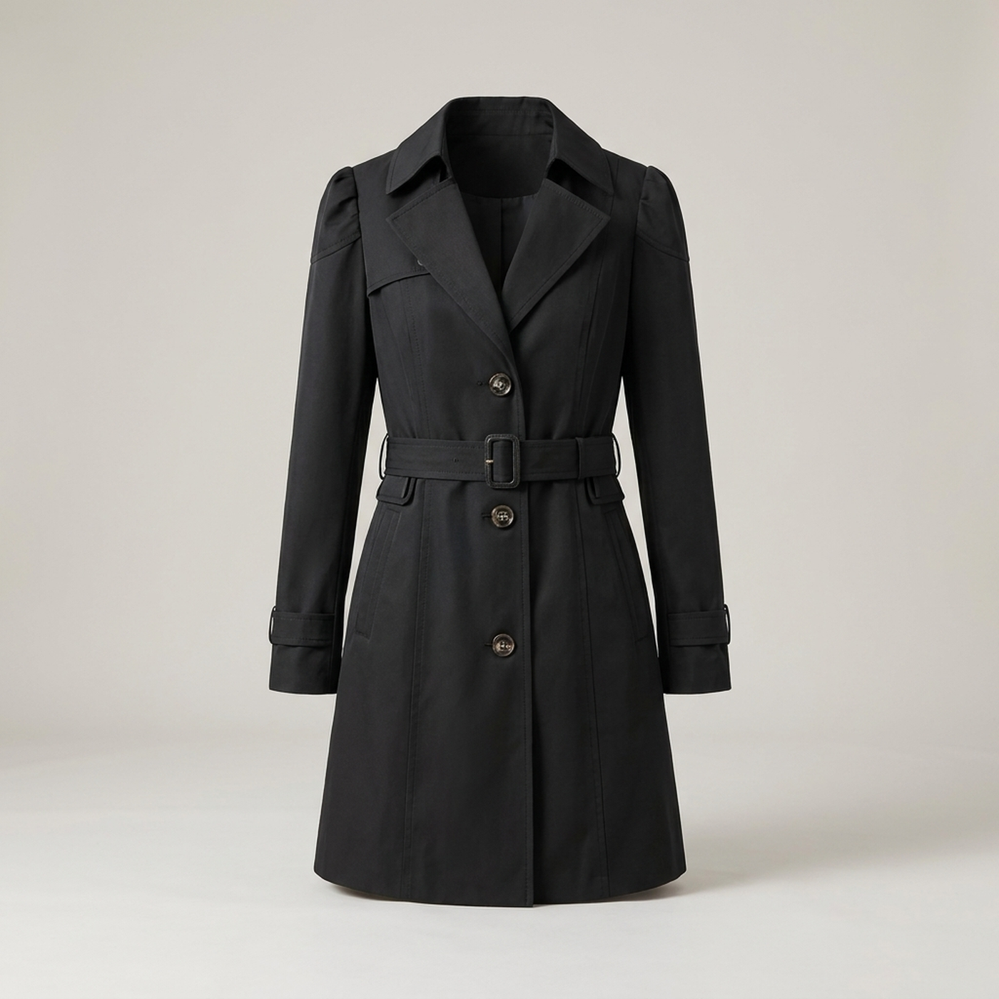 PLUXSTYLE::numise::double-breasted-mid-length-parka::pack-black
