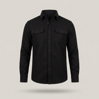 PLUXSTYLE::numise::mens-relaxed-button-up-top::pack-black
