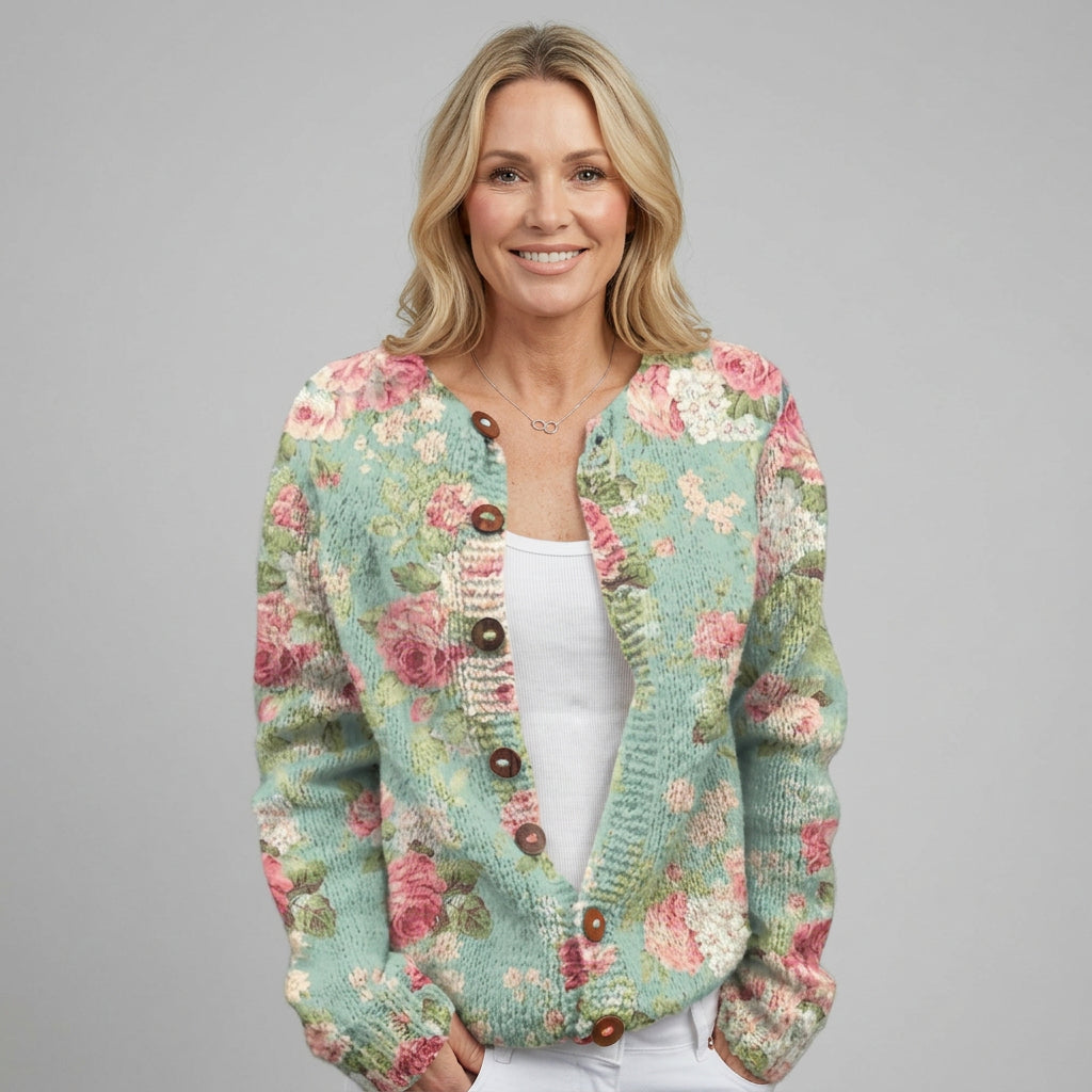 Women's Print Button Cardigan