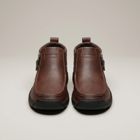 PLUXSTYLE::numise::mens-contrast-stitch-ankle-boots::pack-dark-brown
