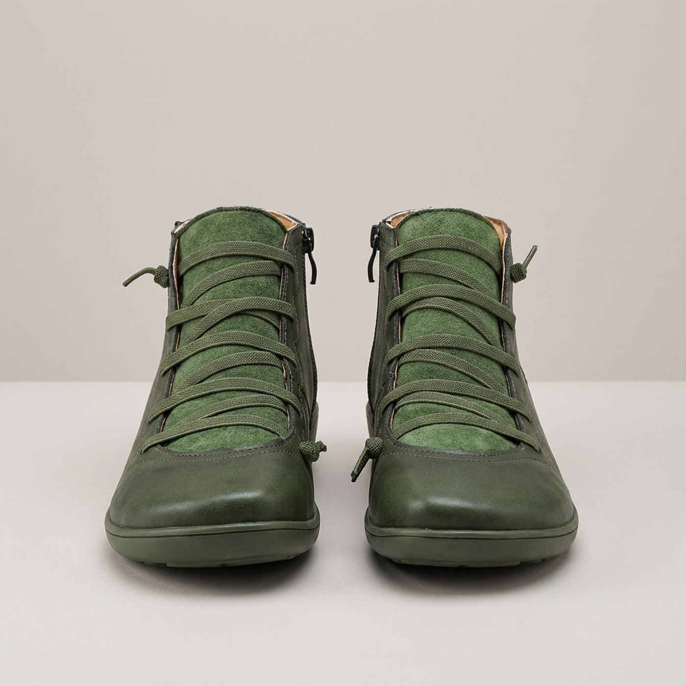 PLUXSTYLE::numise::womens-supportive-ankle-boots::pack-green