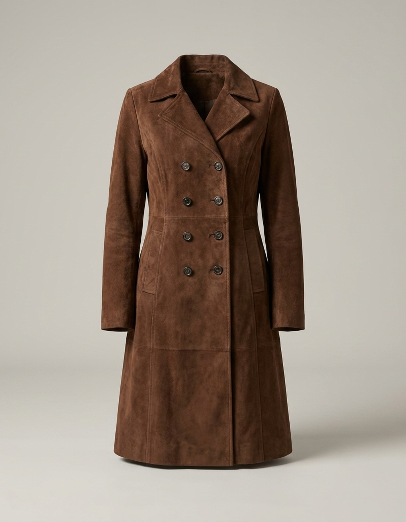PLUXSTYLE::numise::amelia-double-breasted-parka::pack-brown