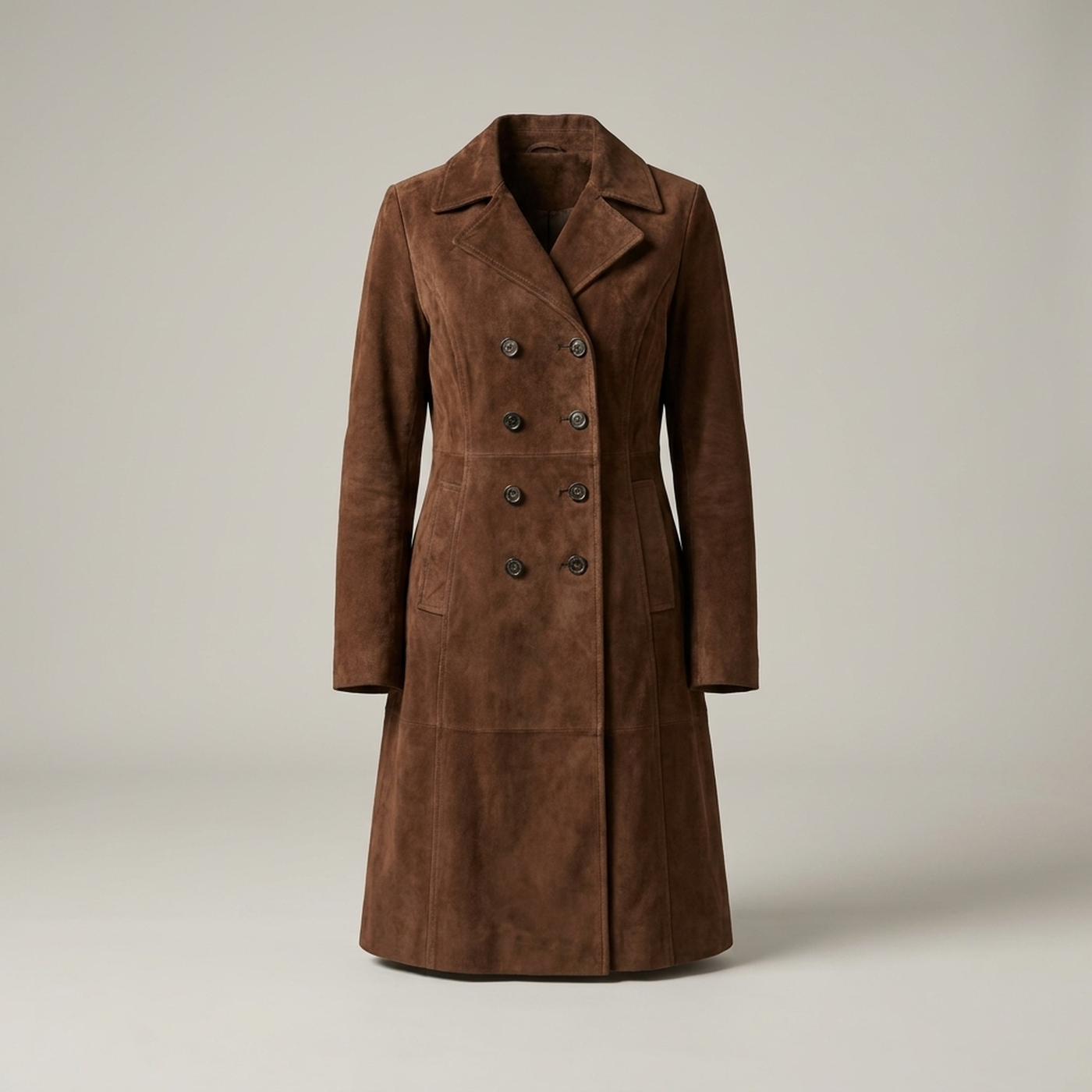 PLUXSTYLE::numise::amelia-double-breasted-parka::pack-brown