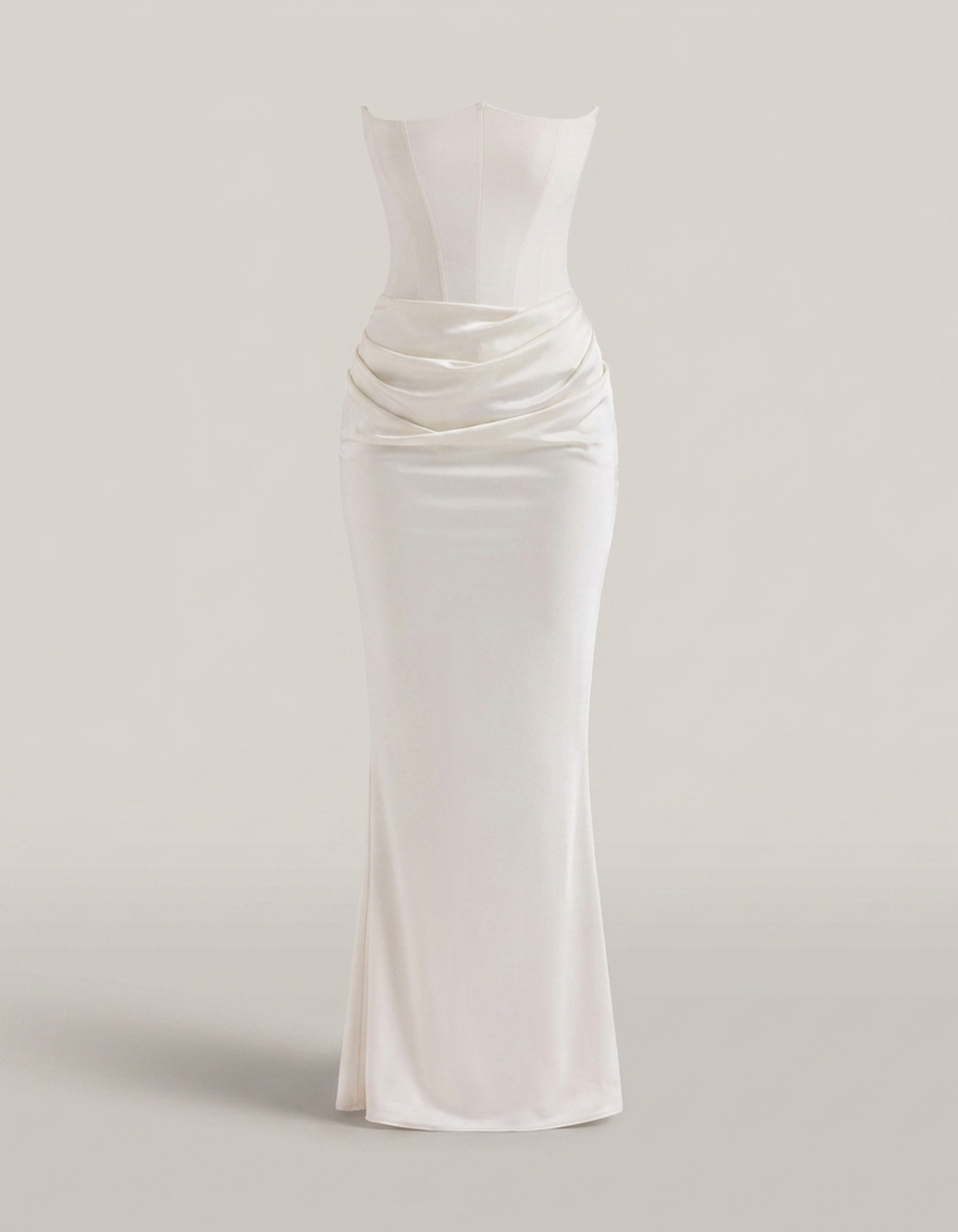 PLUXSTYLE::numise::strapless-corset-maxi-dress::pack-white