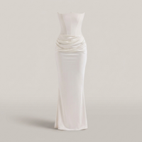 PLUXSTYLE::numise::strapless-corset-maxi-dress::pack-white